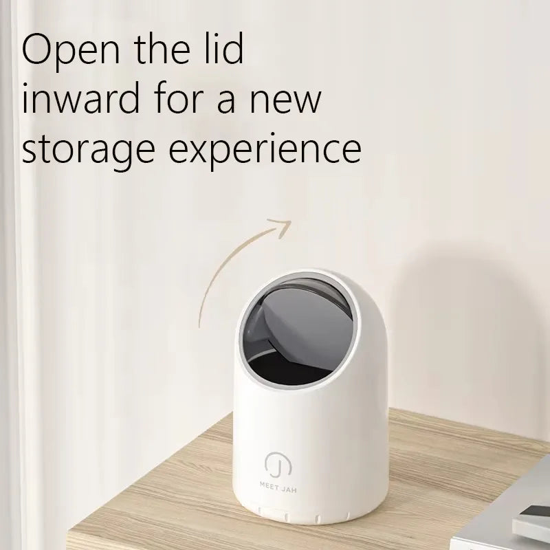 2L Desktop Induction Trash Can, Cute Mini Size with High Value Home Use Big Caliber Light-luxury High-end, Touchless Garbage Bin