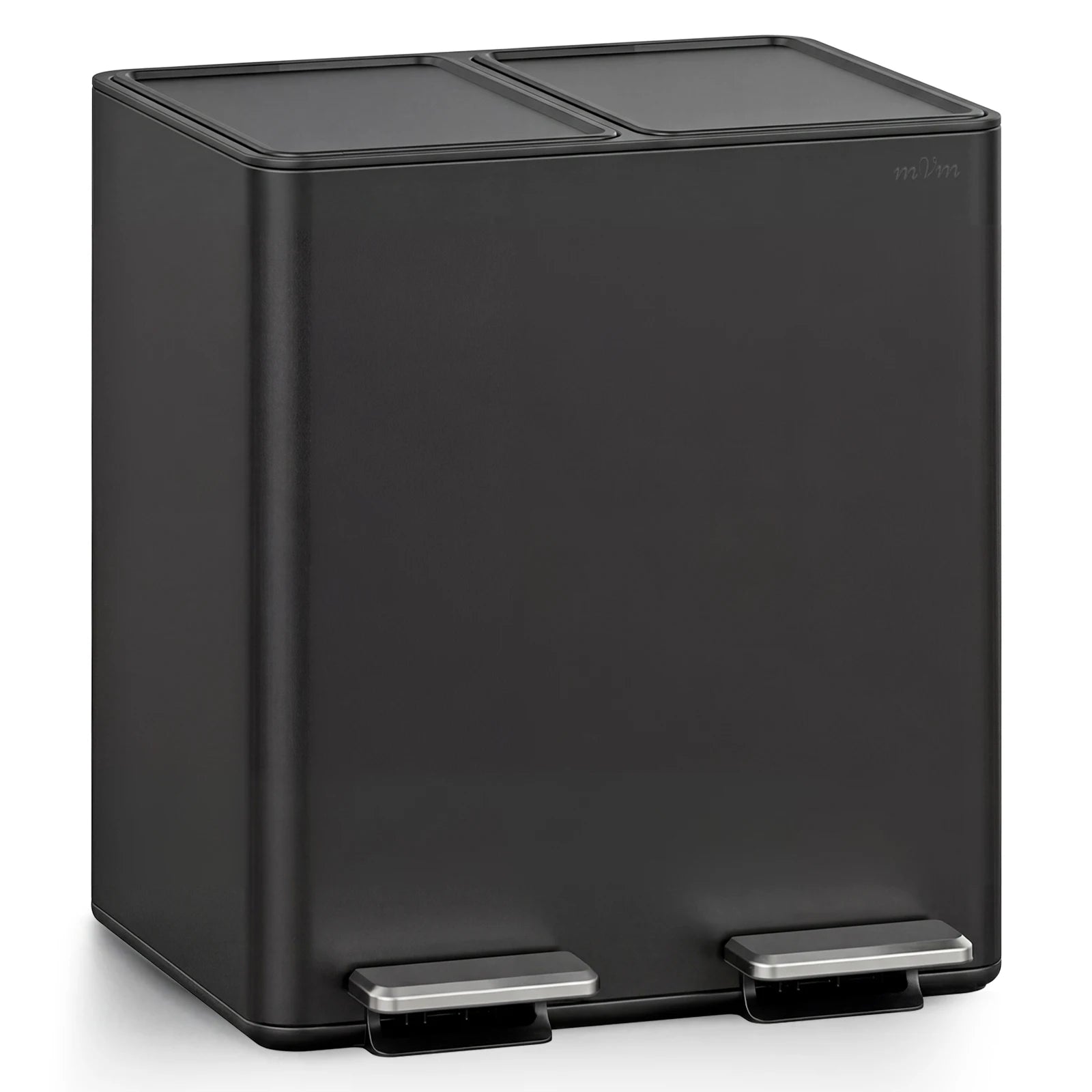 Trash Can Stainless 2 x 30L Kitchen Step Trash Bin for Recycling Waste Sorting Soft Close Lid Stainless lid