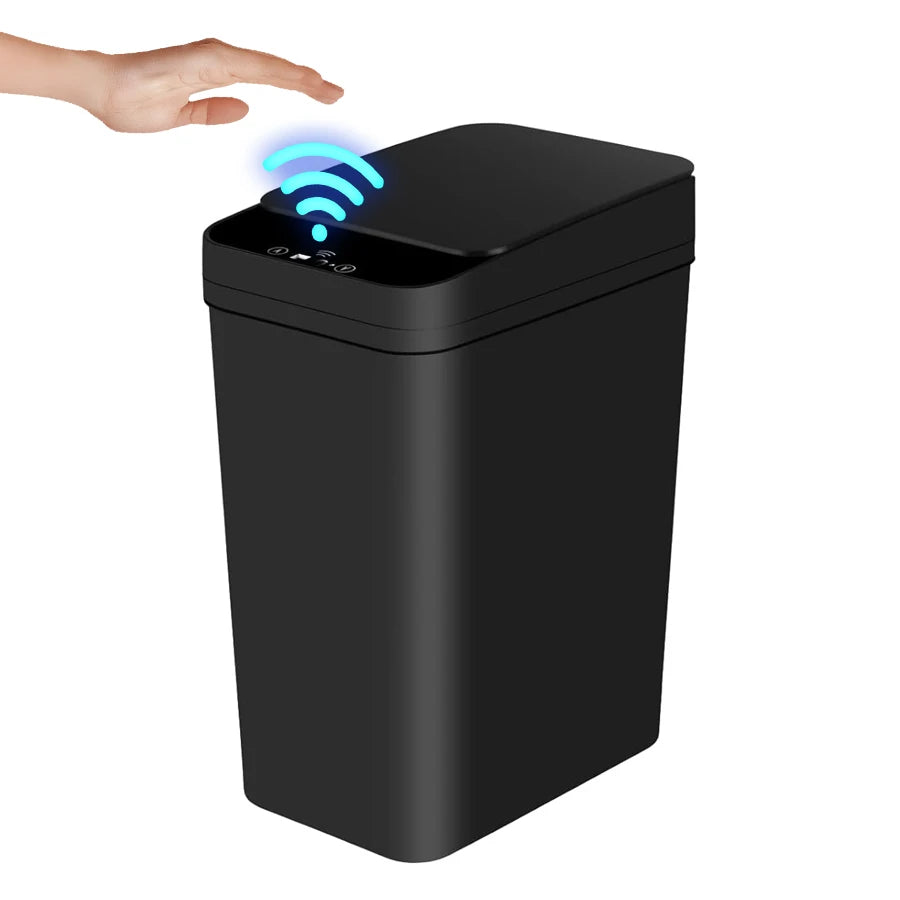 ONEKA Automatic Bathroom Gap Slim Trash Can Motion Sensor-Activated Trash Can with Lid Diaper Smart Trash Bin Kitchen Office