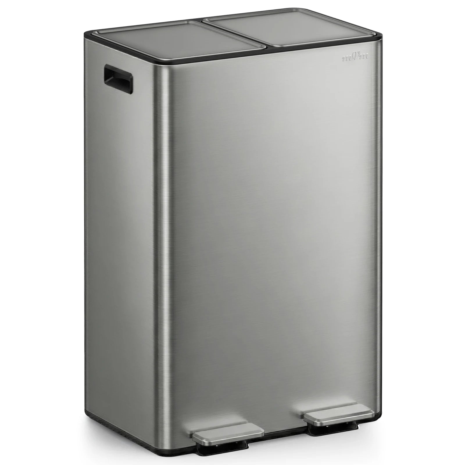 Trash Can Stainless 2 x 30L Kitchen Step Trash Bin for Recycling Waste Sorting Soft Close Lid Stainless lid