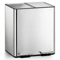 Trash Can Stainless 2 x 30L Kitchen Step Trash Bin for Recycling Waste Sorting Soft Close Lid Stainless lid
