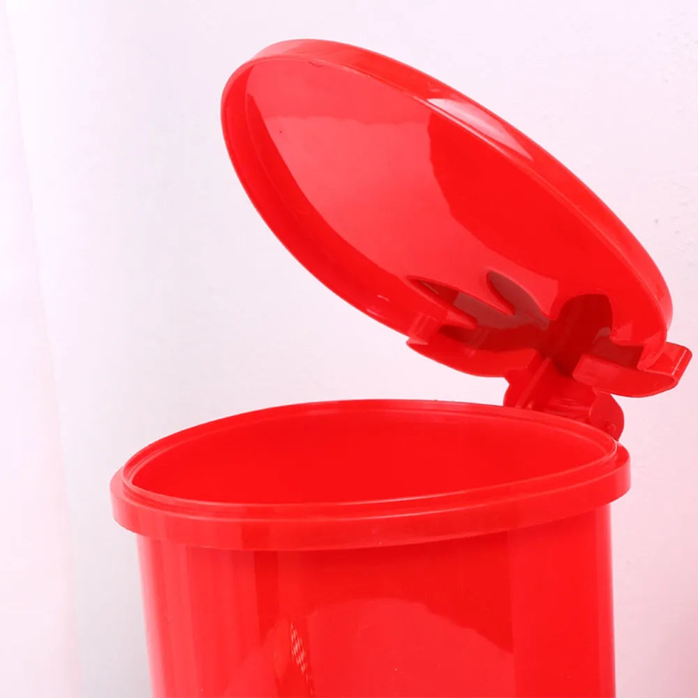 Red 1Pcs Reusable Strawberry Garbage Container Decorative With Lid Sealing Washable Trash Can Wastebasket Dustbin Trash Basket